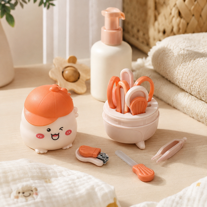 Baby Grooming Kit – Complete Newborn Care Set | Orange, Green & Yellow