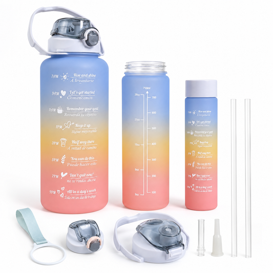 Kids Water Bottle Set – 3-Piece Toddler Bottle Bundle | Multi-Colour