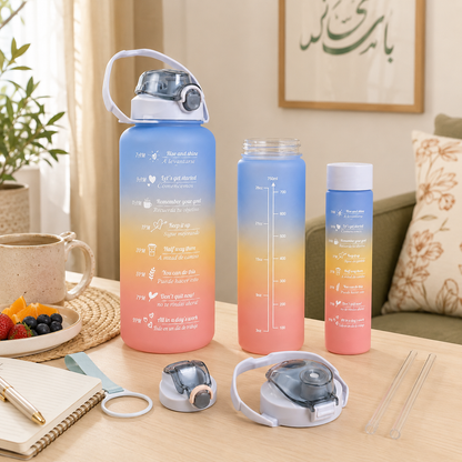 Kids Water Bottle Set – 3-Piece Toddler Bottle Bundle | Multi-Colour