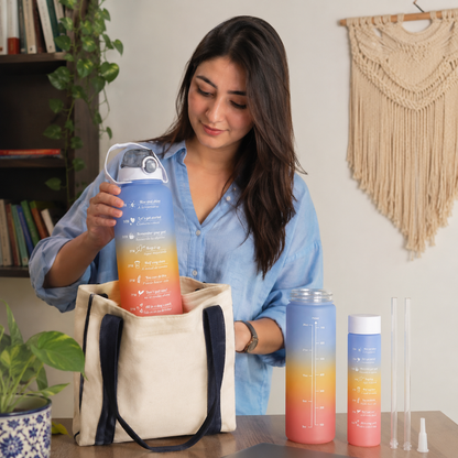 Kids Water Bottle Set – 3-Piece Toddler Bottle Bundle | Multi-Colour