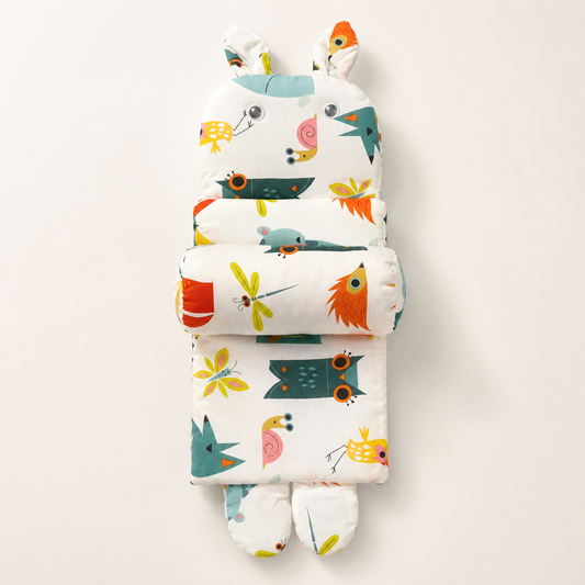 Baby anti-roll support pillow for supervised rest and comfort