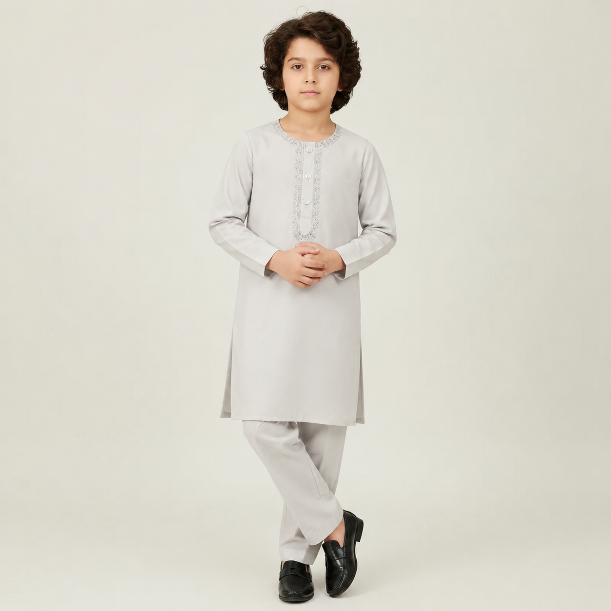 Baby Boys Kurta Shalwar Bundle – White & Blue | Pack of 2