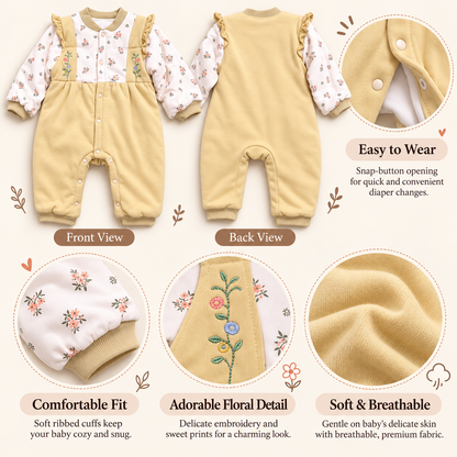 Baby Yellow Floral Ruffle Romper