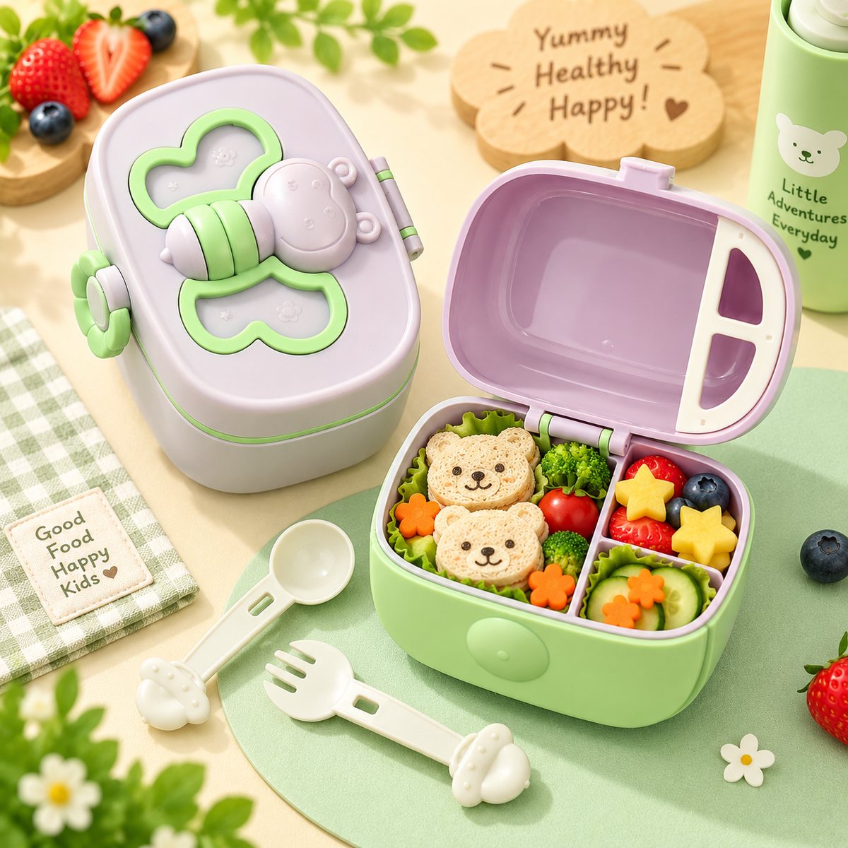 BiteBuddy Kids Lunch Box with Spoon