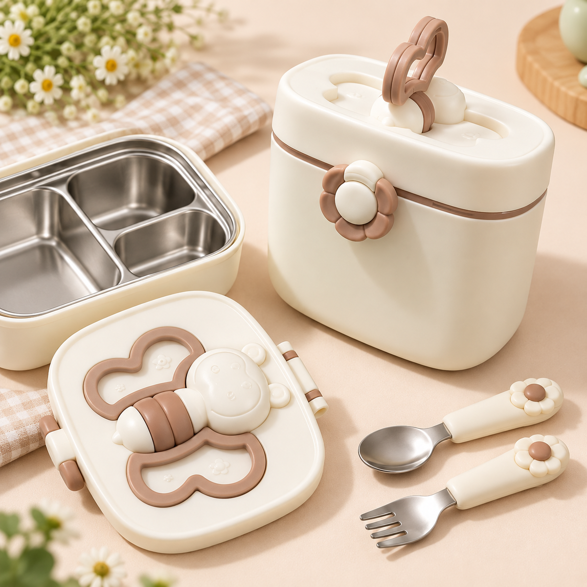 BiteBuddy Kids Lunch Box with Spoon