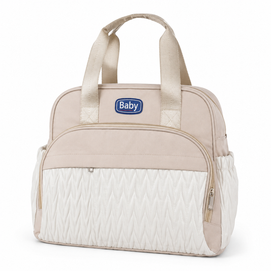 Baby Diaper Bag – Multi-Compartment Handbag Style | Light Blue & Pink