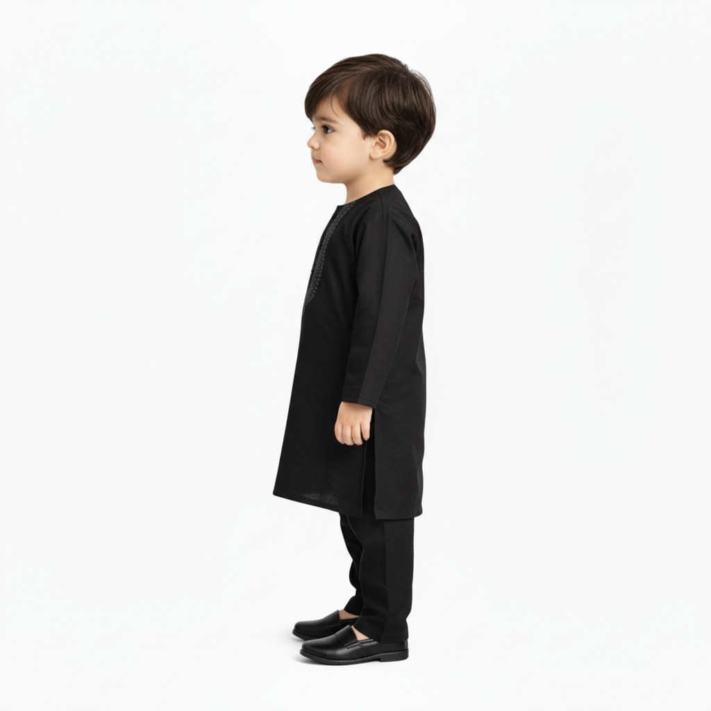 Baby Premium Black Kurta Shalwar - Traditional Outfit 3-12M