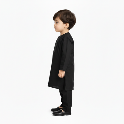 Baby Premium Black Kurta Shalwar - Traditional Outfit 3-12M