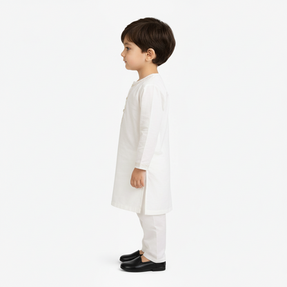 Baby Premium White Kurta Shalwar - Traditional Outfit 3-12M