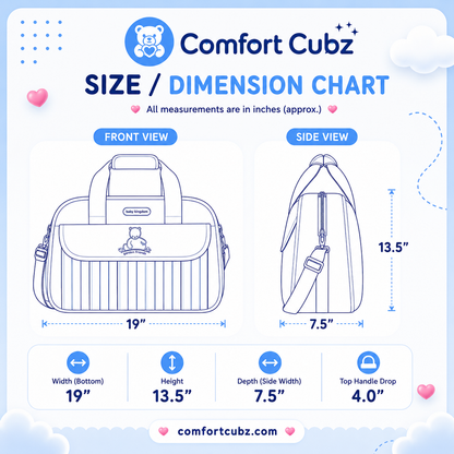 D-Shape Baby Diaper Bag – Multi-Compartment with Changing Mat | Light Blue & Purple