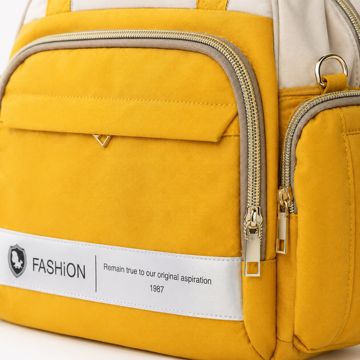 Baby Diaper Bag Handbag Style - Warm Tones Mummy Bag in Peach & Beige