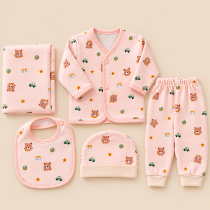 Baby Pink Bear & Car Print Starter Set