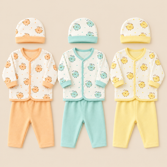 Baby Suit 3-Piece Printed Bundle 9 Pieces