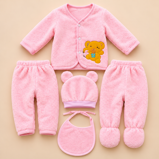 Newborn Plush Baby Clothing Set - Teddy