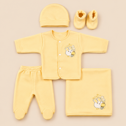 Premium 5-Piece Newborn Starter Set - Essential Baby Outfit for 0-3 Months