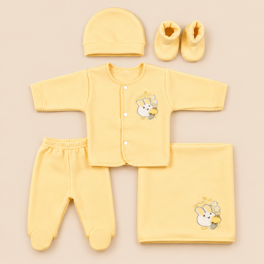 Premium 5-Piece Newborn Starter Set - Essential Baby Outfit for 0-3 Months