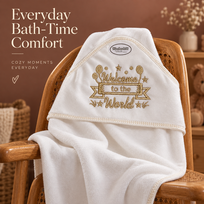 Welcome to the World Hooded Baby Towel