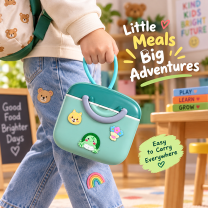 HappyBite Kids Plastic Lunch Box with Spoon
