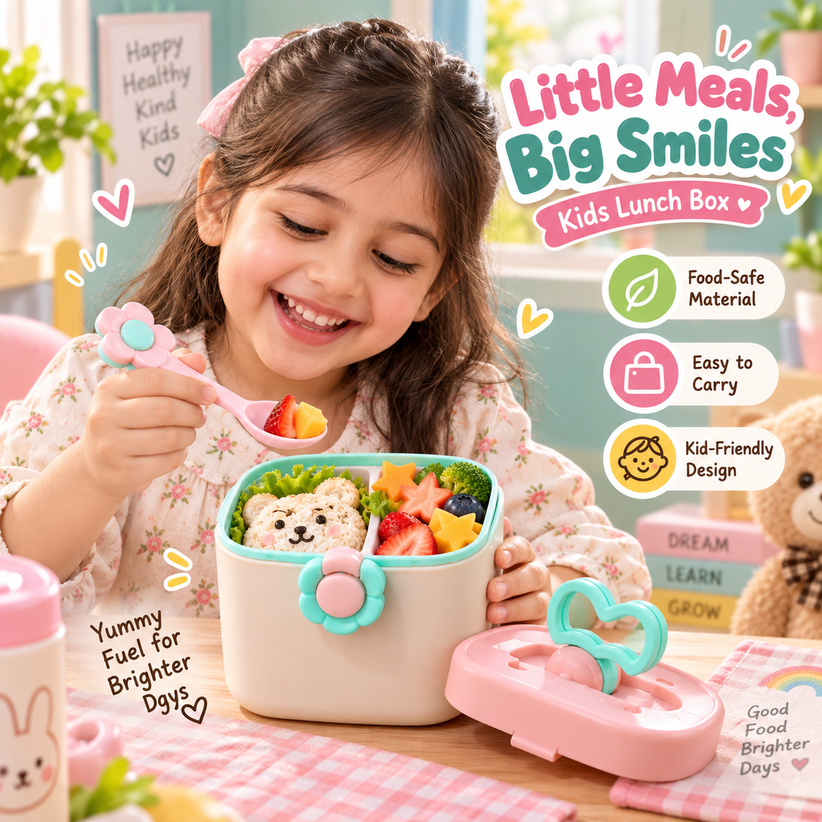 BiteBuddy Kids Lunch Box with Spoon