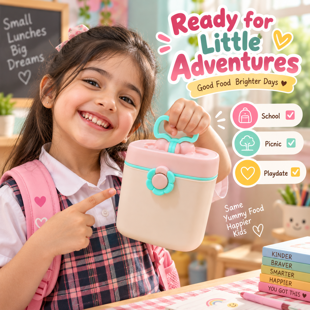 BiteBuddy Kids Lunch Box with Spoon