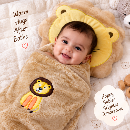 Lion Baby Towel & Matching Pillow