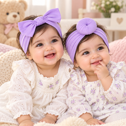 Baby Bow Headbands with Tulle & Pearl Accents