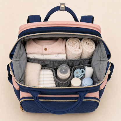 3-in-1 Mother & Baby Travel Backpack – Diaper Bag, Changing Station & Portable Baby Bed