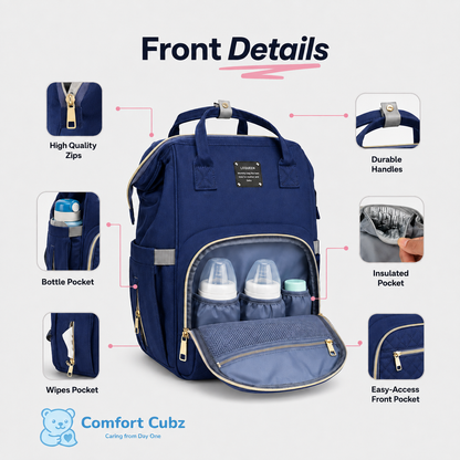 3-in-1 Mother & Baby Travel Backpack – Diaper Bag, Changing Station & Portable Baby Bed