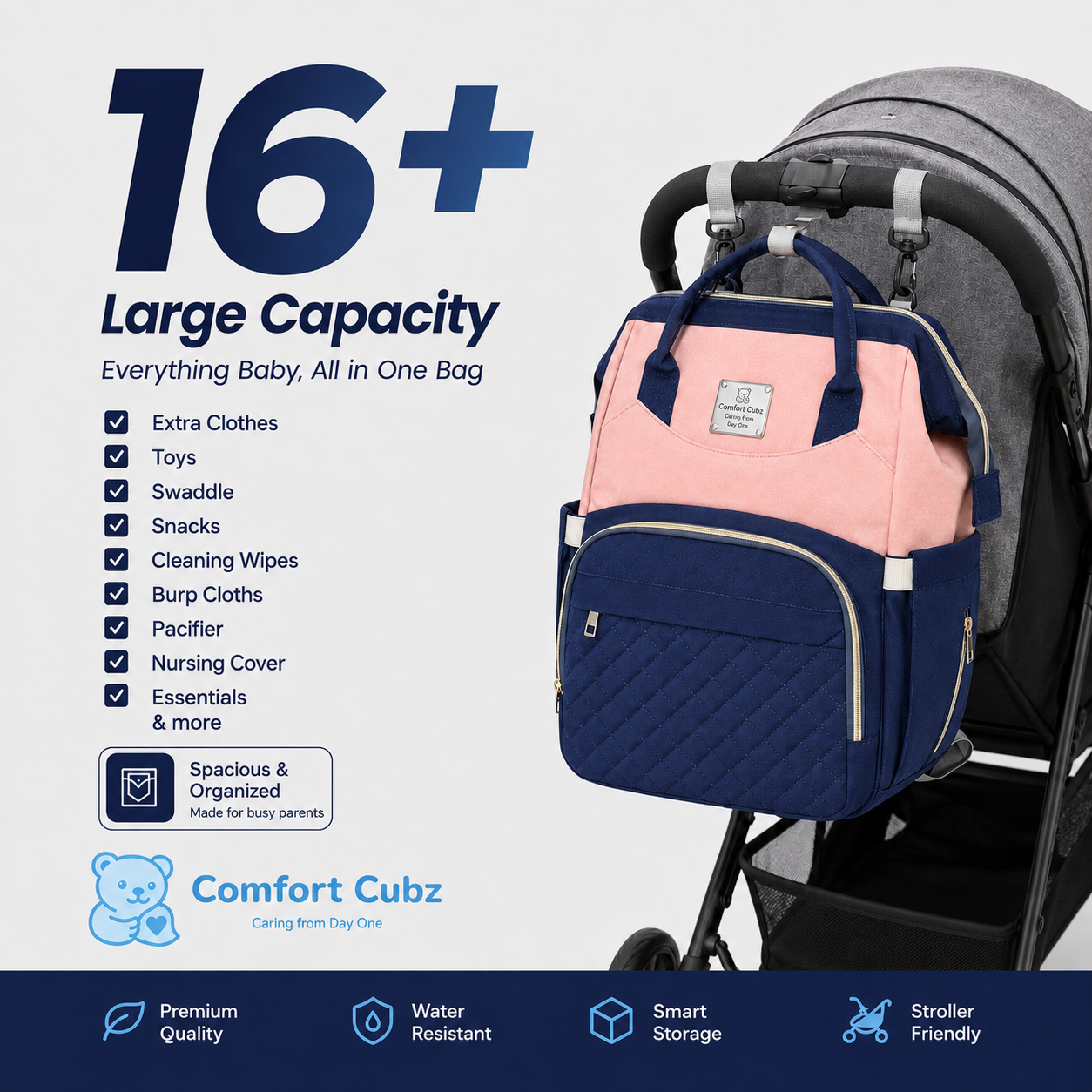 3-in-1 Mother & Baby Travel Backpack – Diaper Bag, Changing Station & Portable Baby Bed