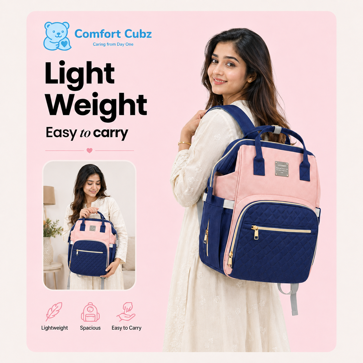 3-in-1 Mother & Baby Travel Backpack – Diaper Bag, Changing Station & Portable Baby Bed