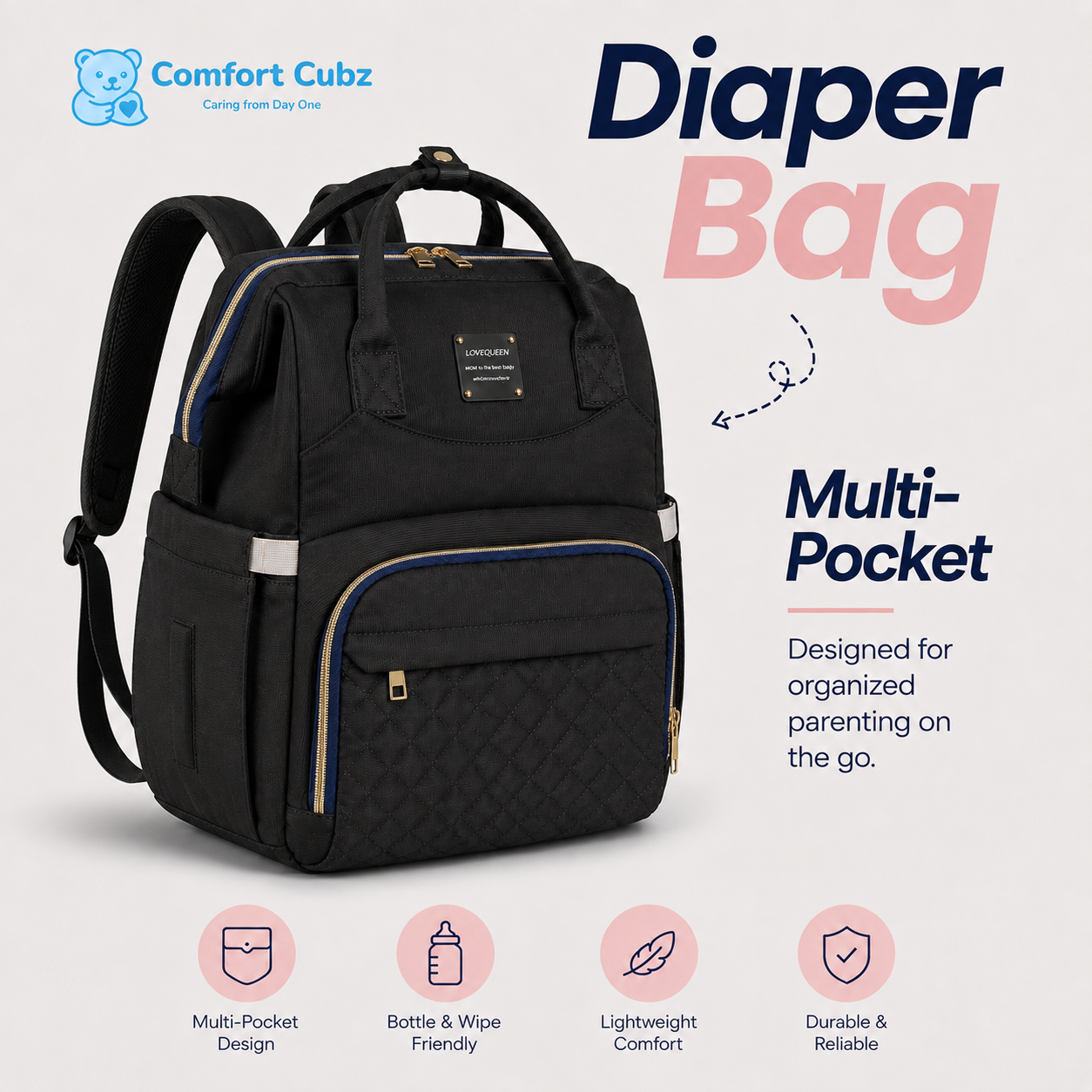 3-in-1 Mother & Baby Travel Backpack – Diaper Bag, Changing Station & Portable Baby Bed