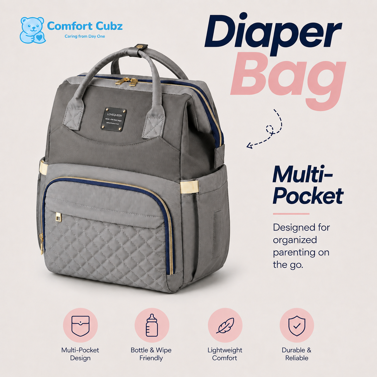 3-in-1 Mother & Baby Travel Backpack – Diaper Bag, Changing Station & Portable Baby Bed