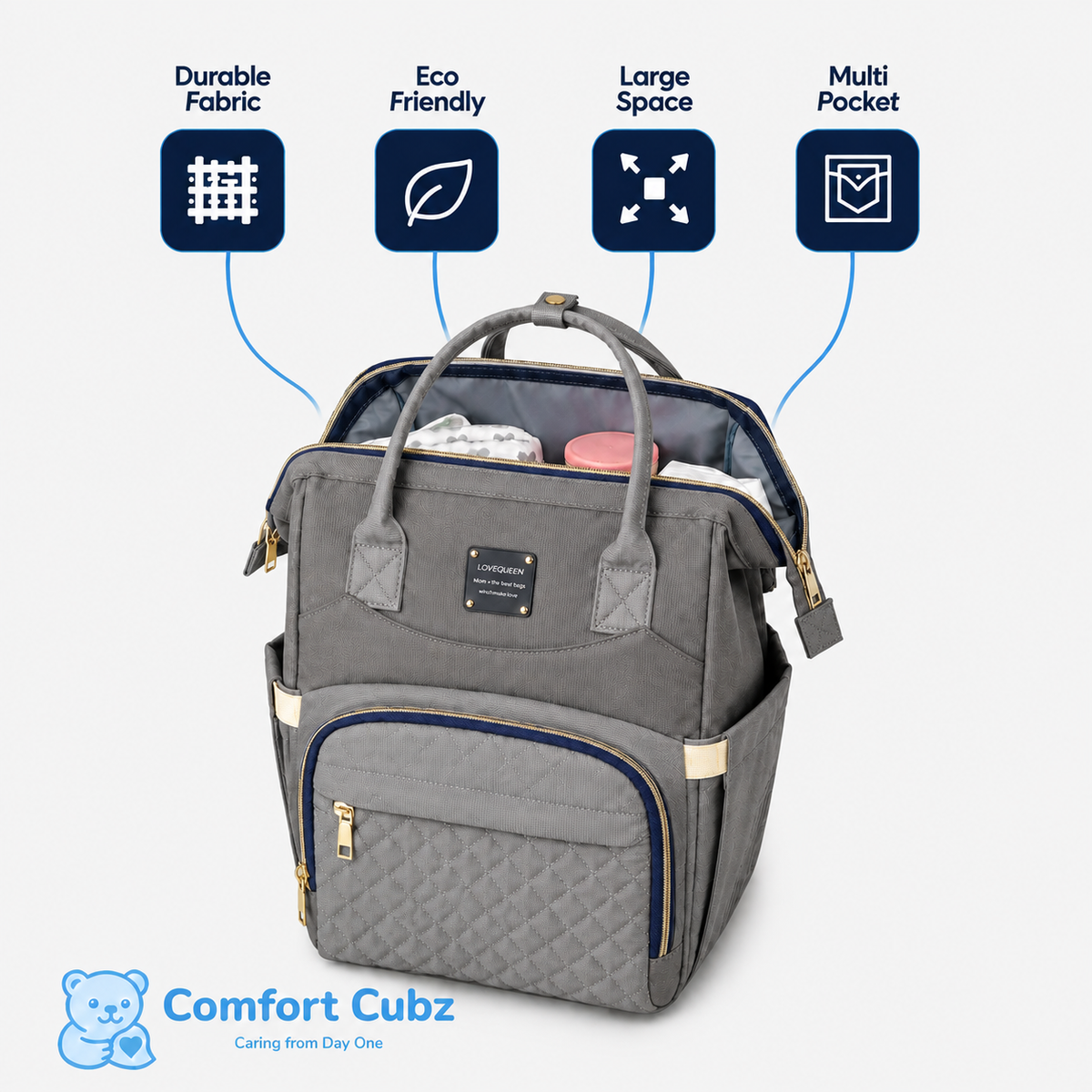 3-in-1 Mother & Baby Travel Backpack – Diaper Bag, Changing Station & Portable Baby Bed