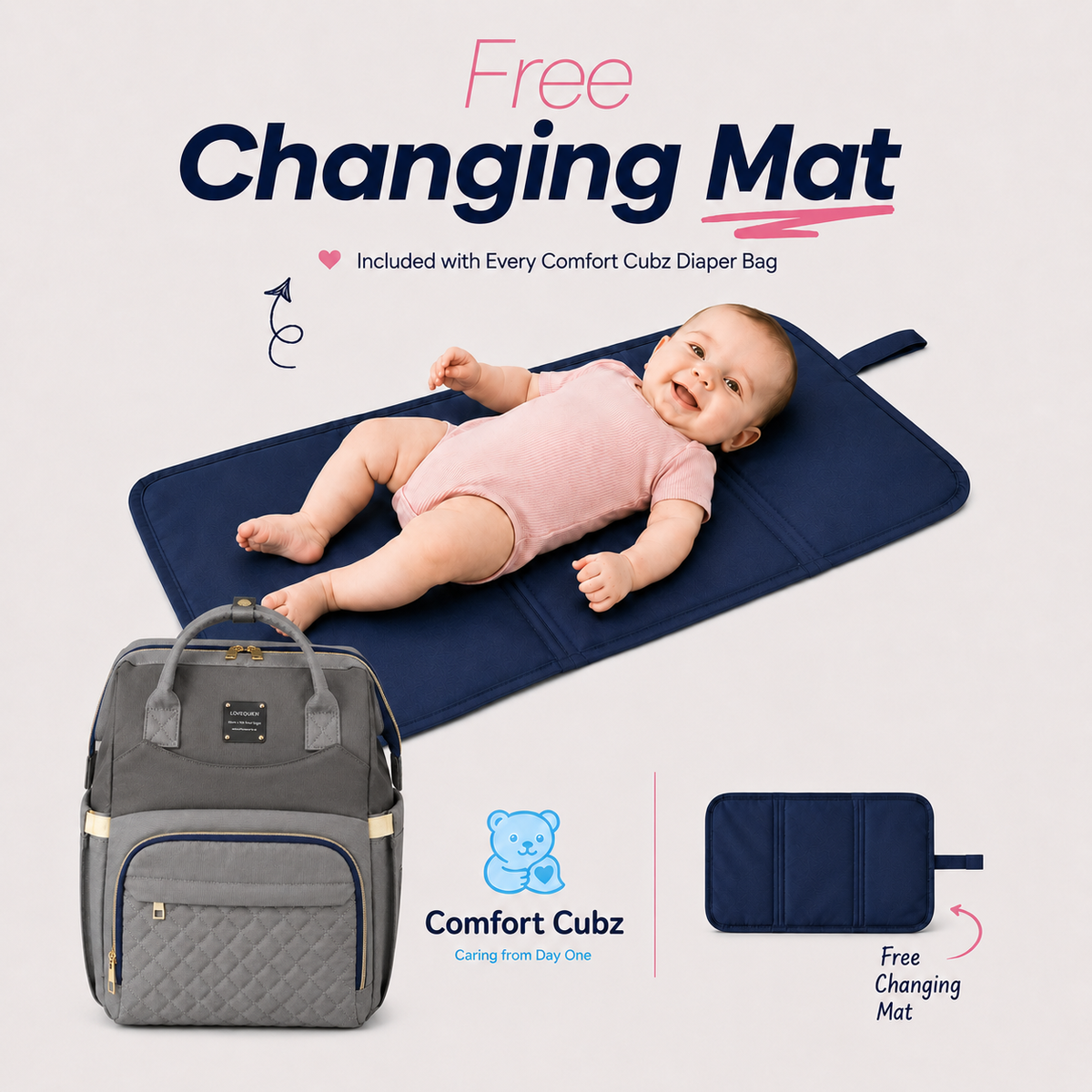3-in-1 Mother & Baby Travel Backpack – Diaper Bag, Changing Station & Portable Baby Bed