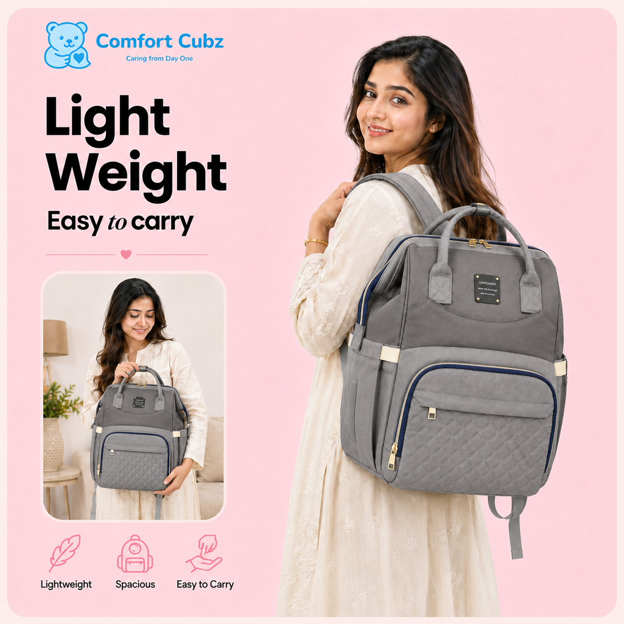 3-in-1 Mother & Baby Travel Backpack – Diaper Bag, Changing Station & Portable Baby Bed
