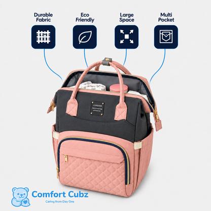 3-in-1 Mother & Baby Travel Backpack – Diaper Bag, Changing Station & Portable Baby Bed