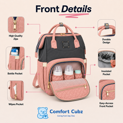 3-in-1 Mother & Baby Travel Backpack – Diaper Bag, Changing Station & Portable Baby Bed