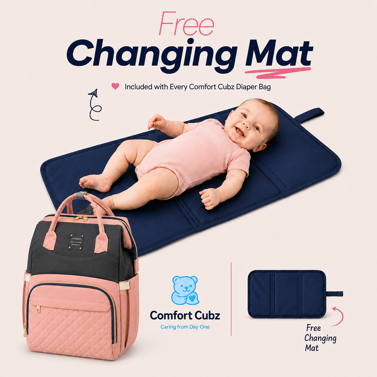 3-in-1 Mother & Baby Travel Backpack – Diaper Bag, Changing Station & Portable Baby Bed