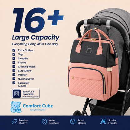 3-in-1 Mother & Baby Travel Backpack – Diaper Bag, Changing Station & Portable Baby Bed