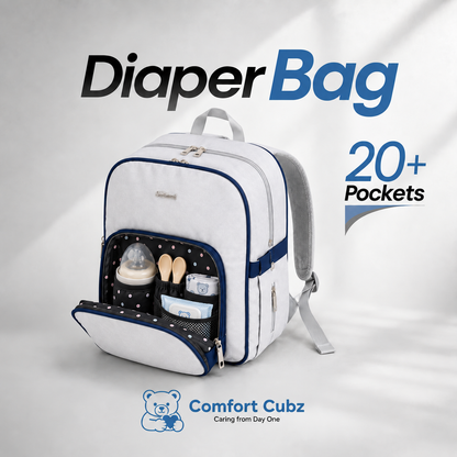 20-Pocket Baby Diaper Backpack – Lightweight Mum Bag with Stroller Straps | Mallimat