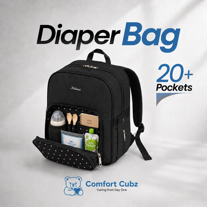 20-Pocket Baby Diaper Backpack – Lightweight Mum Bag with Stroller Straps | Mallimat