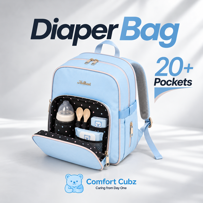 20-Pocket Baby Diaper Backpack – Lightweight Mum Bag with Stroller Straps | Mallimat