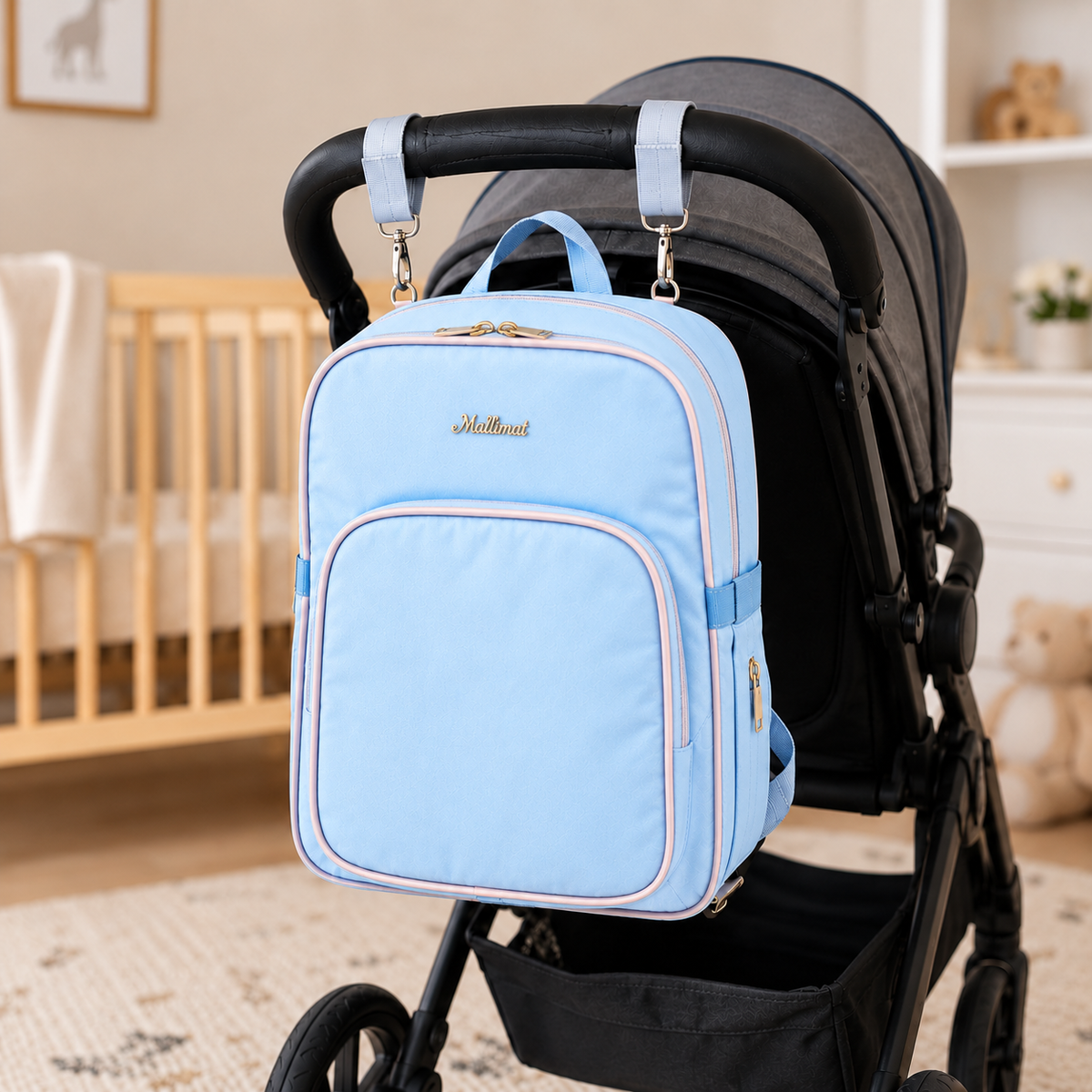 20-Pocket Baby Diaper Backpack – Lightweight Mum Bag with Stroller Straps | Mallimat
