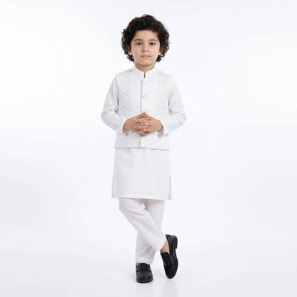 Boys Black 3-Piece Waistcoat Kurta Shalwar - Premium Traditional Outfit 1-4Y