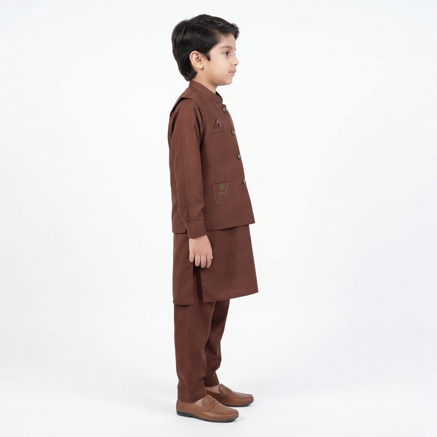 Boys 3-Piece Waistcoat Kurta Shalwar - Premium Traditional Outfit
