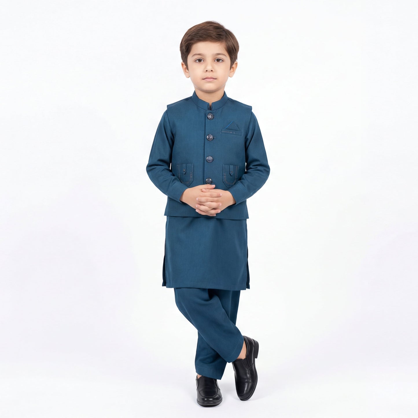 Boys 3-Piece Waistcoat Kurta Shalwar - Premium Traditional Outfit 18M-4Y