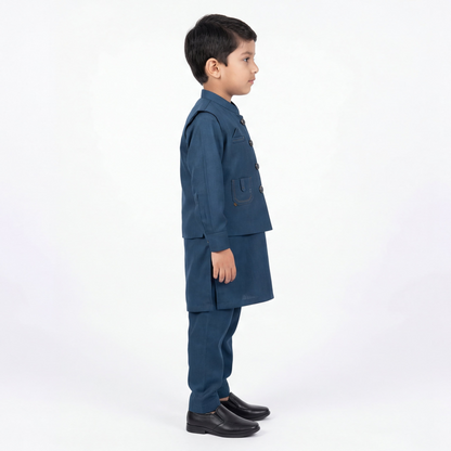 Boys 3-Piece Waistcoat Kurta Shalwar - Premium Traditional Outfit 18M-4Y