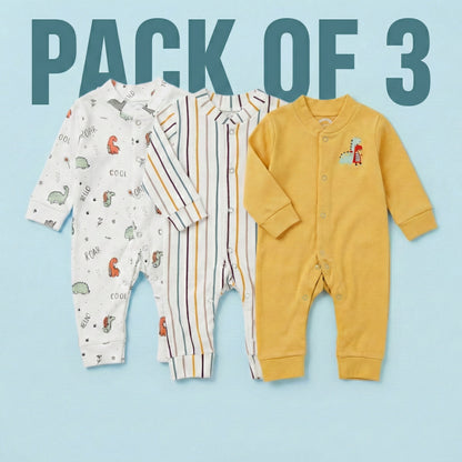 Premium Baby Romper Pack of 3 - Imported Quality 0-18M