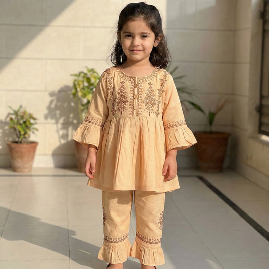 Baby Girl Embroidered Frock - Premium Party Dress 12M-3Y