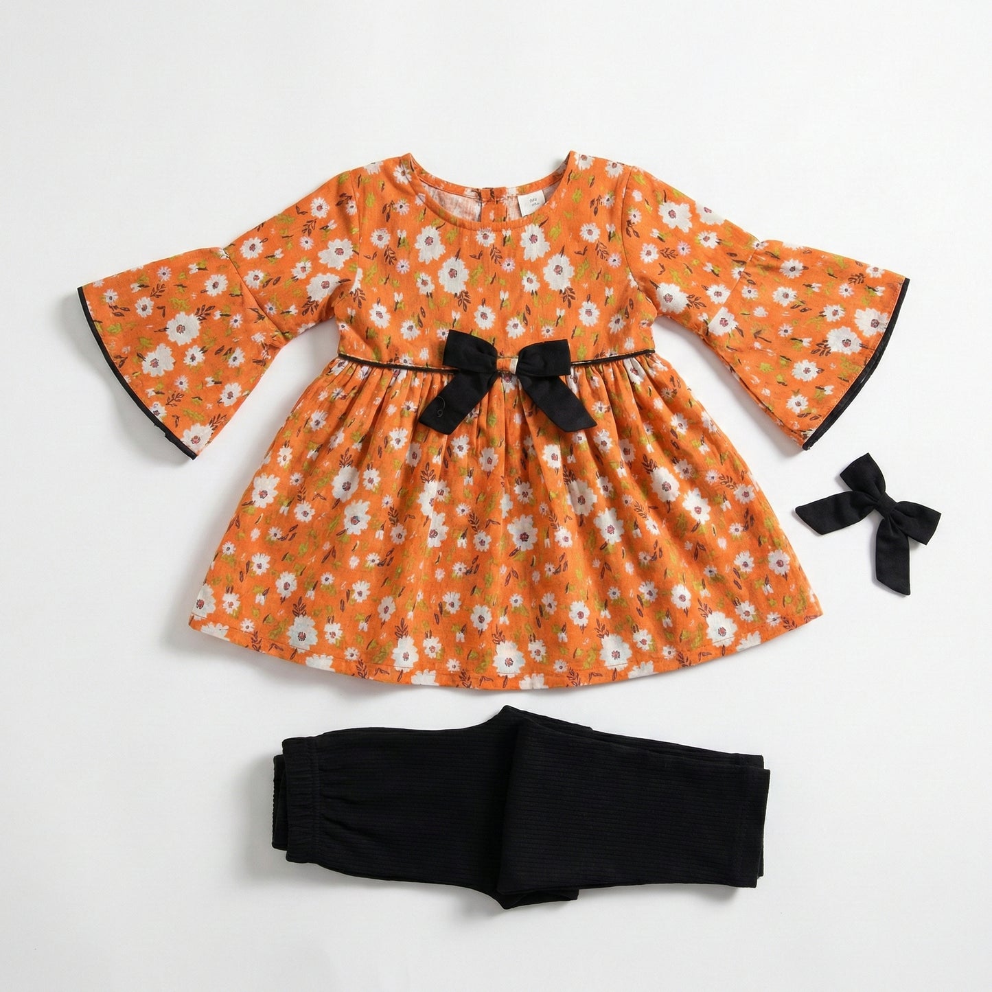 Baby Girl Sophisticated Floral Frock - Complete Party Dress Set 12M-3Y